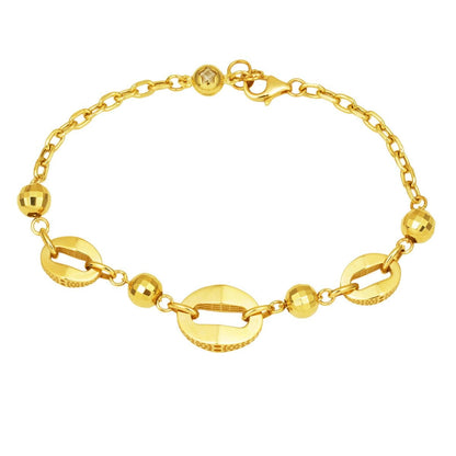 14K Yellow Gold Sparkle Chain Bracelet