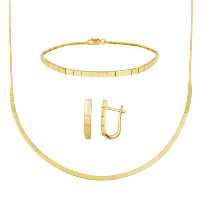 14K Yellow Gold Full Moon Tennis Jewelry Set