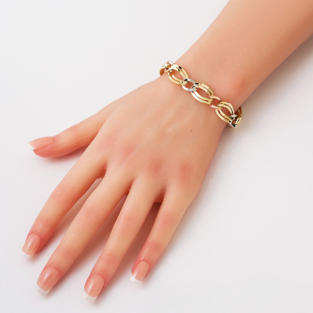 14K Yellow Gold Double Hoop Hallow Bracelet