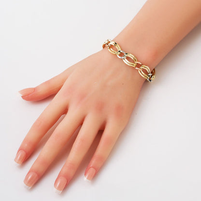14K Yellow Gold Double Hoop Hallow Bracelet