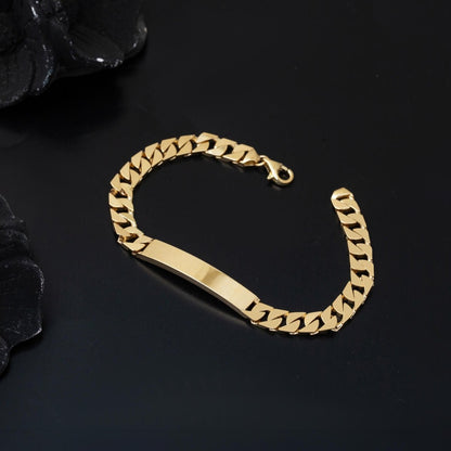 14K Yellow Gold Children's Name ID Bracelet