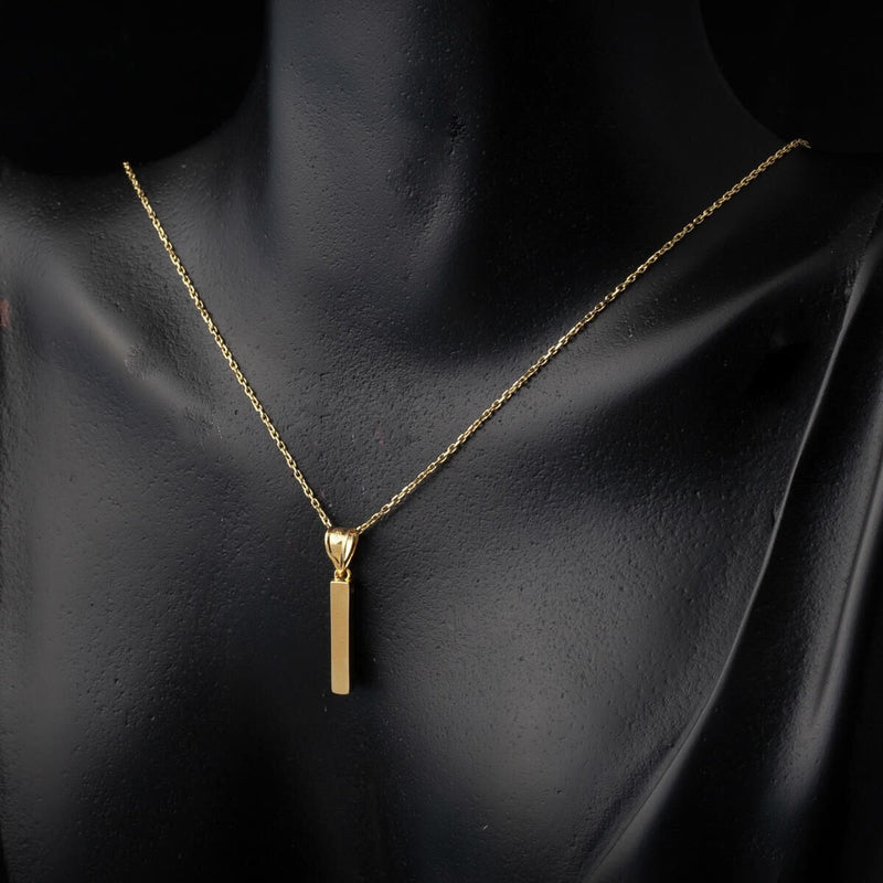14K Yellow Gold Classic Initial I Necklace