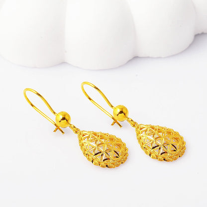 14K Yellow Gold Teardrop Dangle Earrings
