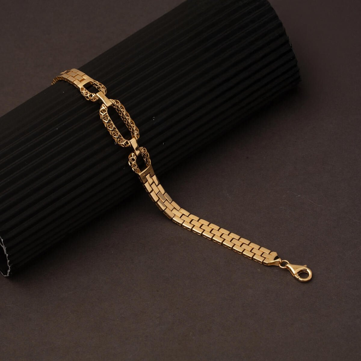 14K Yellow Gold Designer Inspired Link ID Bracelet