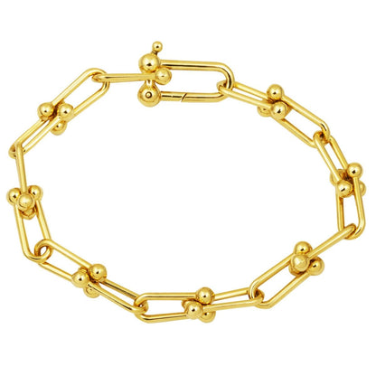 14K Yellow Gold Designer Inspired Chain Bracelet