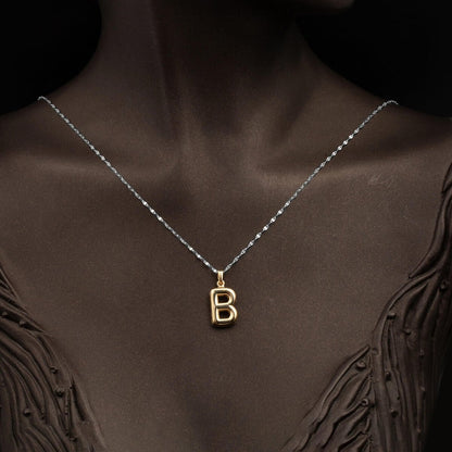 14K Yellow Gold Balloon Initial B Pendant