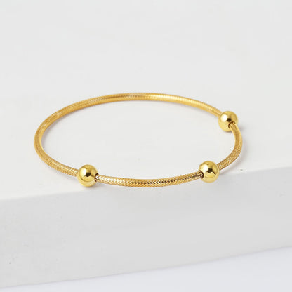 14K Yellow Gold Italian Bead Flexible ID Bracelet