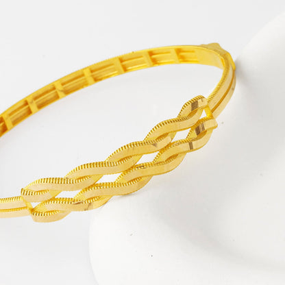 14K Yellow Gold Ivy Ajda Hinged Cuff Bangle (5.84 g)