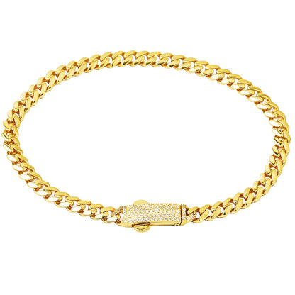 14K Yellow Gold Women's Curb Bracelet