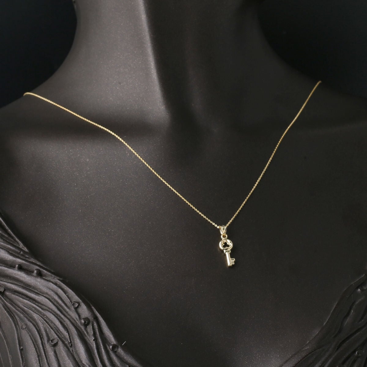 14K Yellow Gold Key Necklace