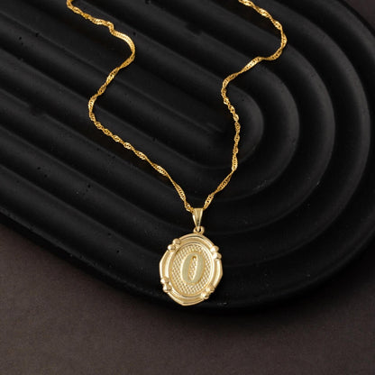 14K Yellow Gold Italian Initial O Necklace