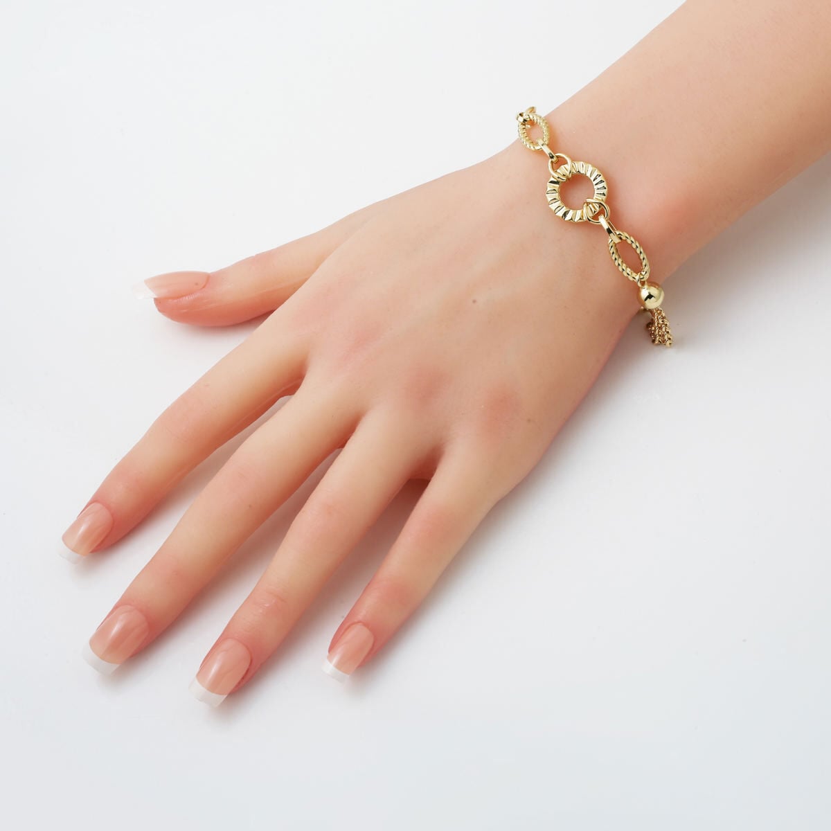 14K Yellow Gold Trendy Double Chain Bracelet