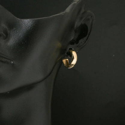 14K Yellow Gold Wide Puffed Hoop Earrings