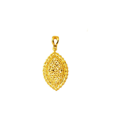 14K Yellow Gold Marquise Flower of Life Pendant