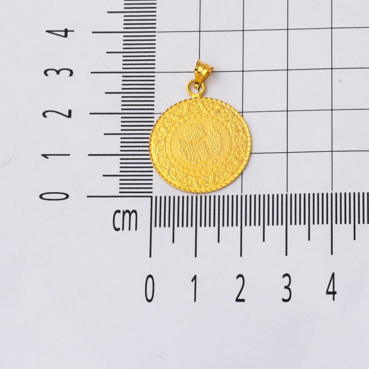 22K Yellow Gold Half Coin Necklace