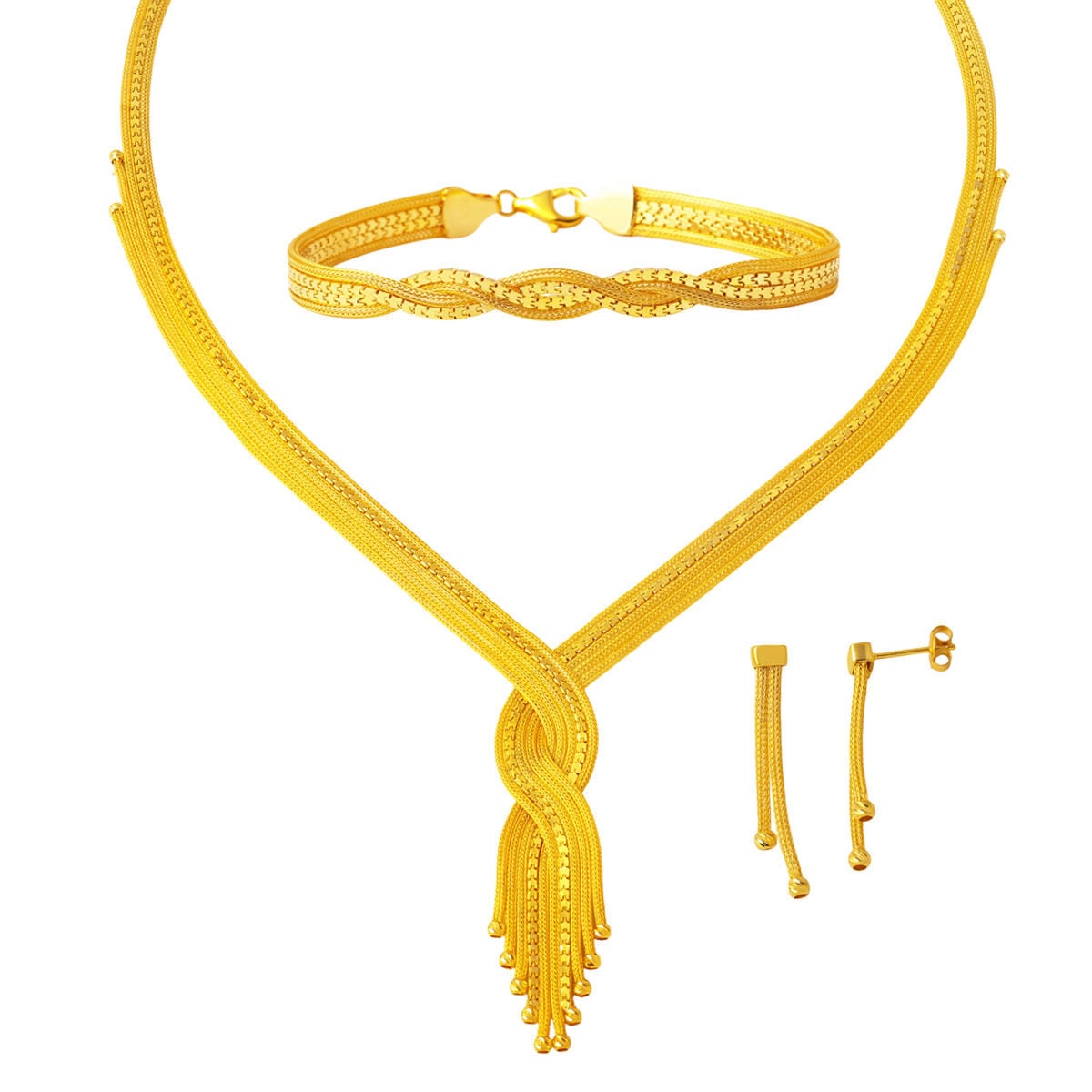 14K Yellow Gold Italian Chain Jewelry Set (25.67 g)