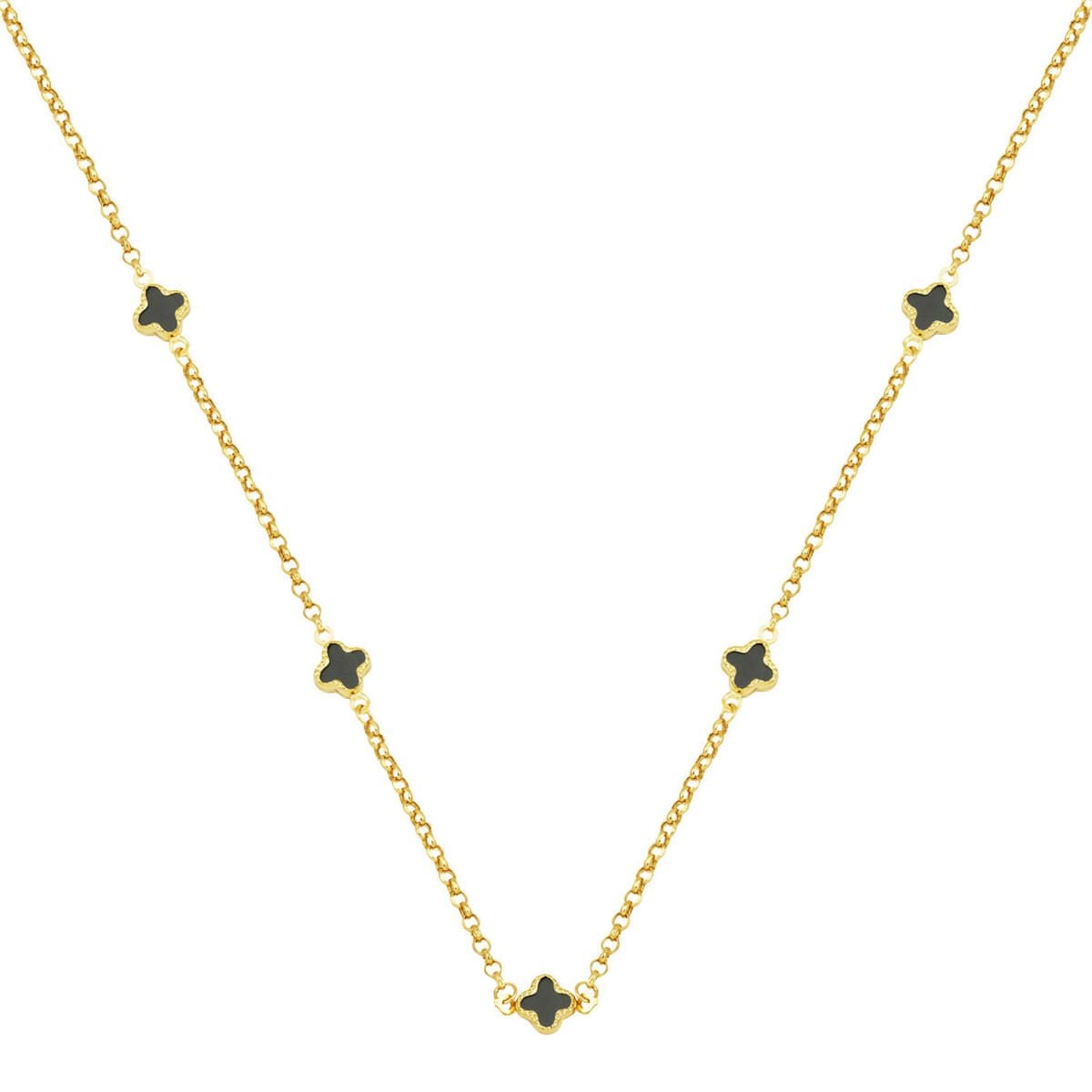 14K Yellow Gold Emerald Mother-of-Pearl Designer Inspired Cubic Zirconia Necklace
