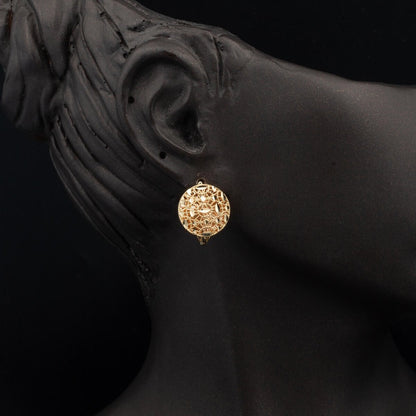 14K Yellow Gold Filigree Necklace and Earrings Jewelry Set