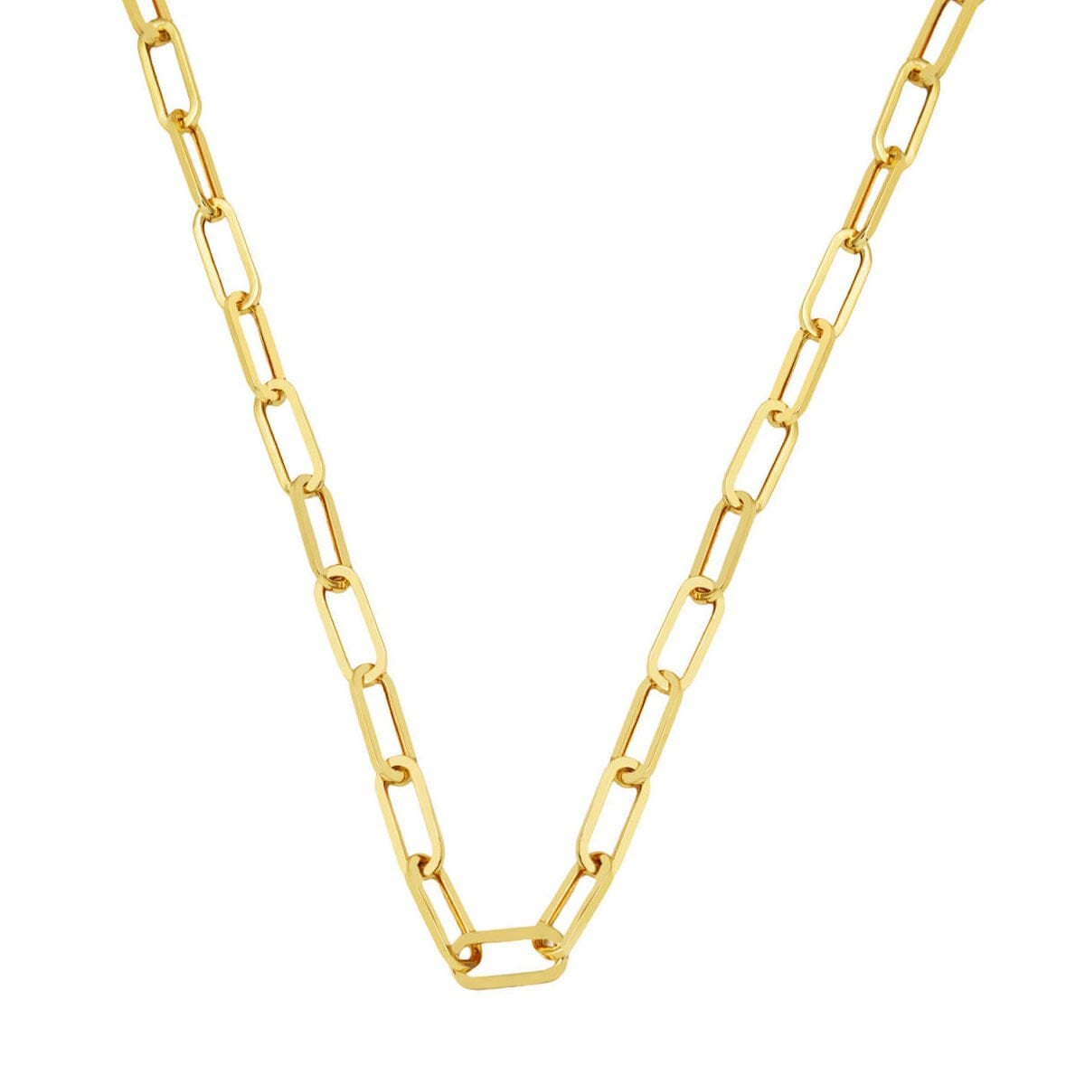 14K Yellow Gold 1 Meter Wrap Paperclip Chain