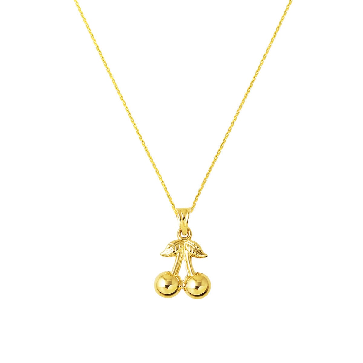 14K Yellow Gold Cherry Necklace
