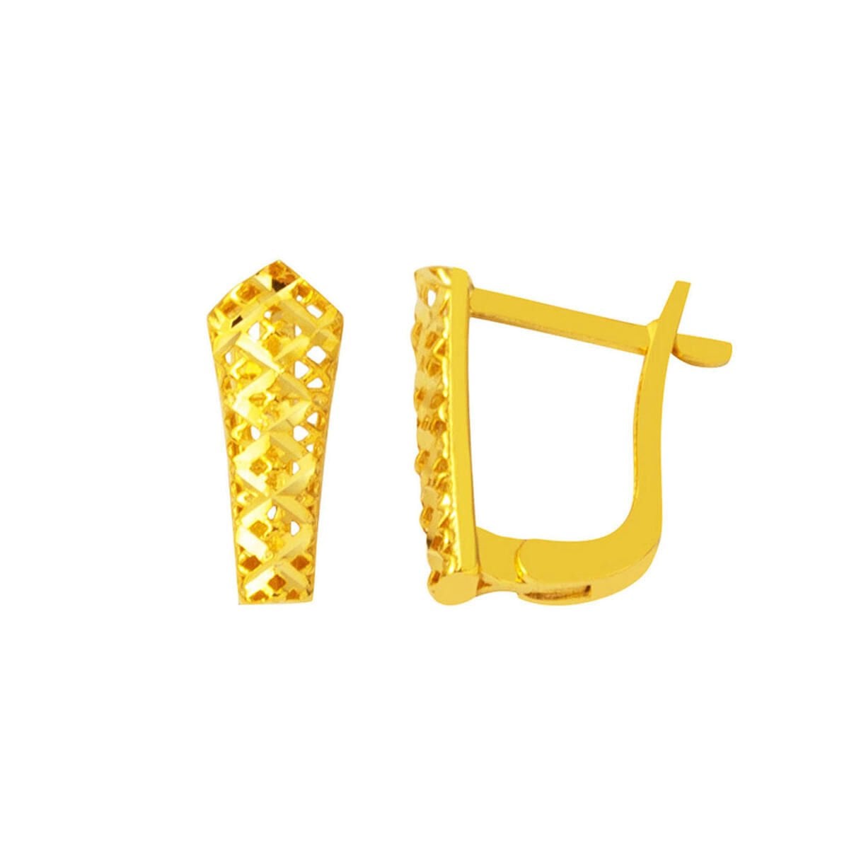 22K Yellow Gold Minimalist Earrings