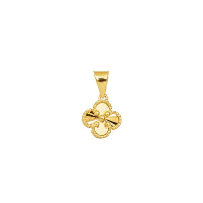 14K Yellow Gold Sparkling Clover Pendant (0.98 g)