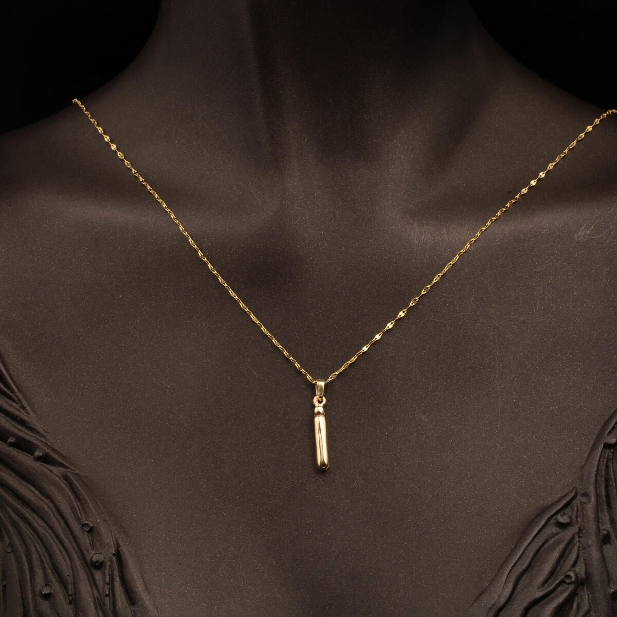 14K Yellow Gold Balloon Initial I Necklace