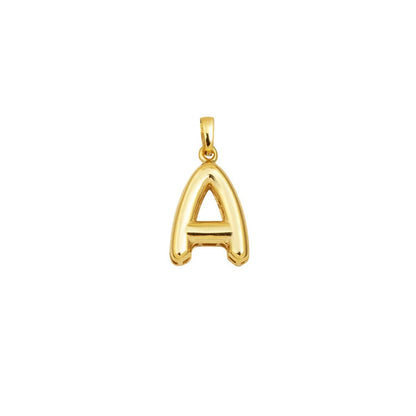 14K Yellow Gold Balloon Initial A Pendant