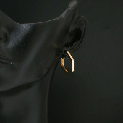 14K Yellow Gold Square-Cut Hoop Earrings (1.4 g)