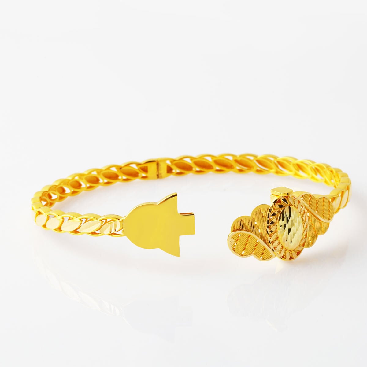 14K Yellow Gold Nazende Twisted Indian Style Bangle