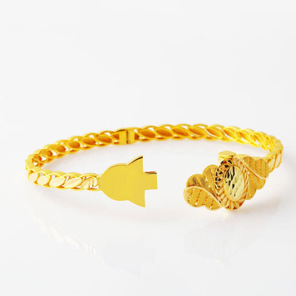 14K Yellow Gold Nazende Twisted Indian Style Bangle