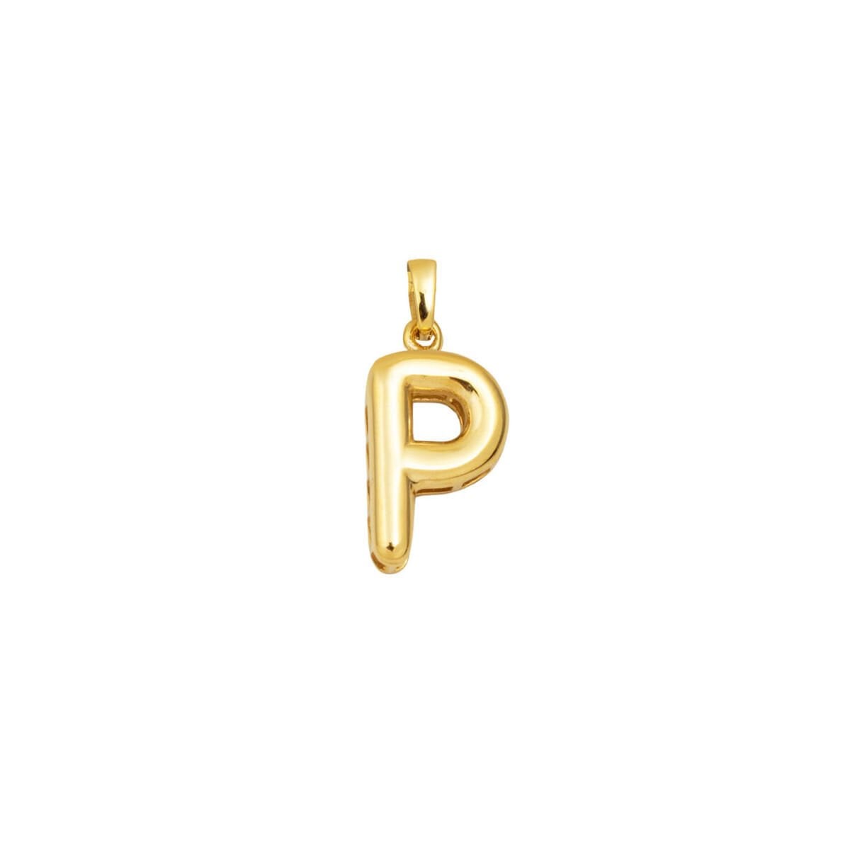 14K Yellow Gold Balloon P Initial Pendant