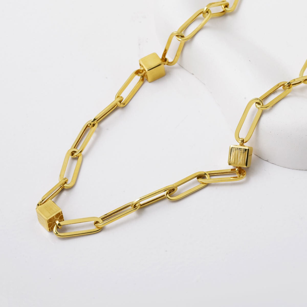 14K Yellow Gold Italian Chain Necklace and Bracelet Set