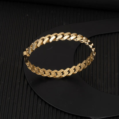 14K Yellow Gold Curb Hinged Cuff Bangle (15.19 g)