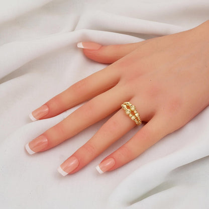 14K Yellow Gold Bead Ring (2.89 g)