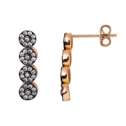 14K Rose Gold Efruz Clip-On Cubic Zirconia Earrings