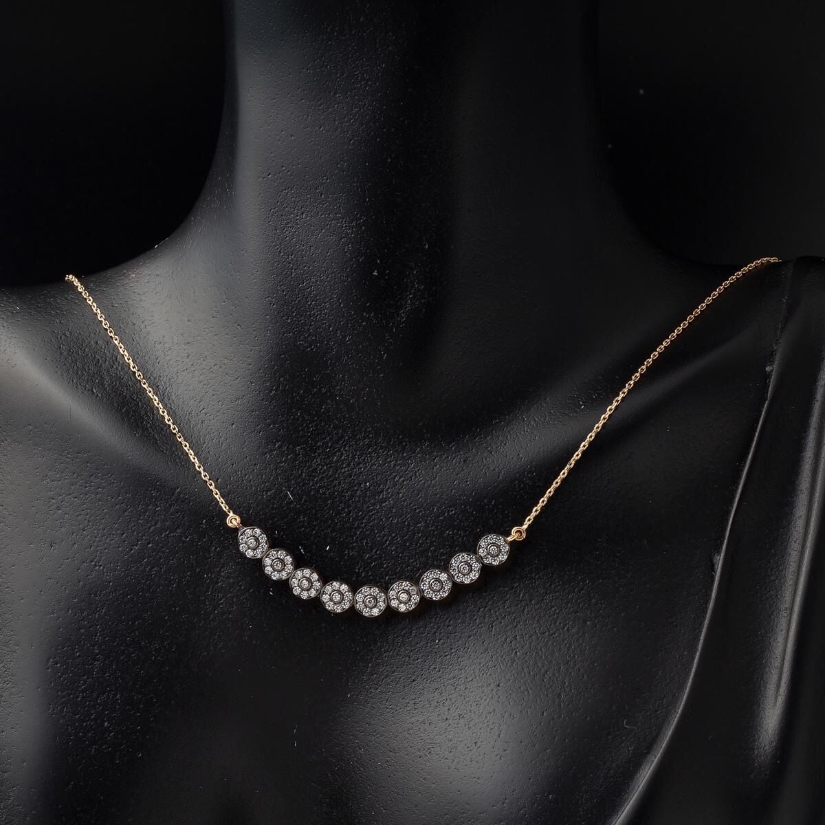 14K Rose Gold Efruz Cubic Zirconia Necklace and Earrings Set