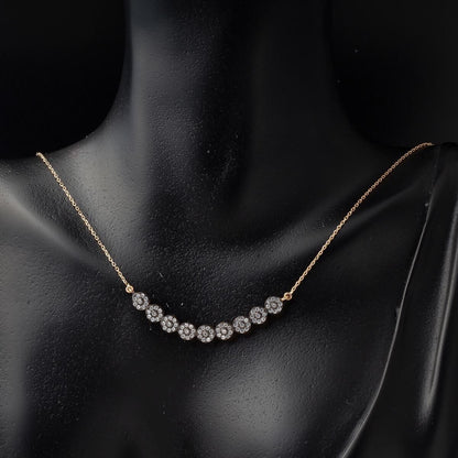 14K Rose Gold Efruz Cubic Zirconia Necklace and Earrings Set