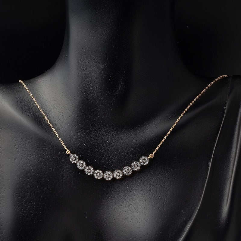 14K Rose Gold Efruz Cubic Zirconia Necklace and Earrings Set