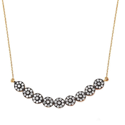 14K Rose Gold Efruz Cubic Zirconia Necklace and Earrings Set