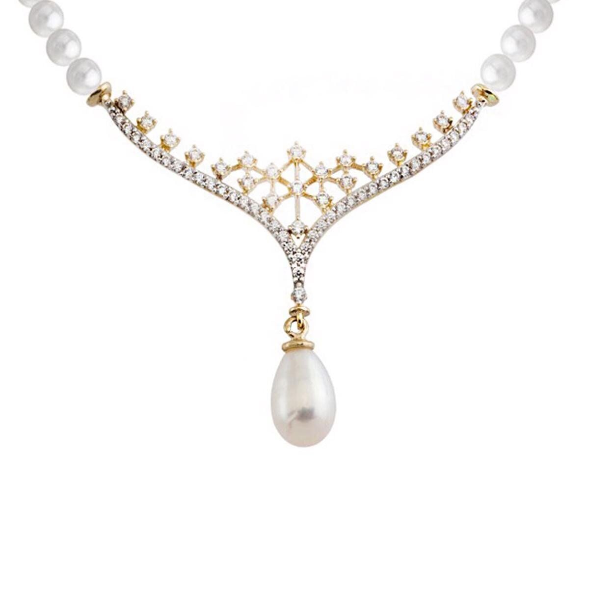 14K Yellow Gold Enna Pearl Collar Necklace