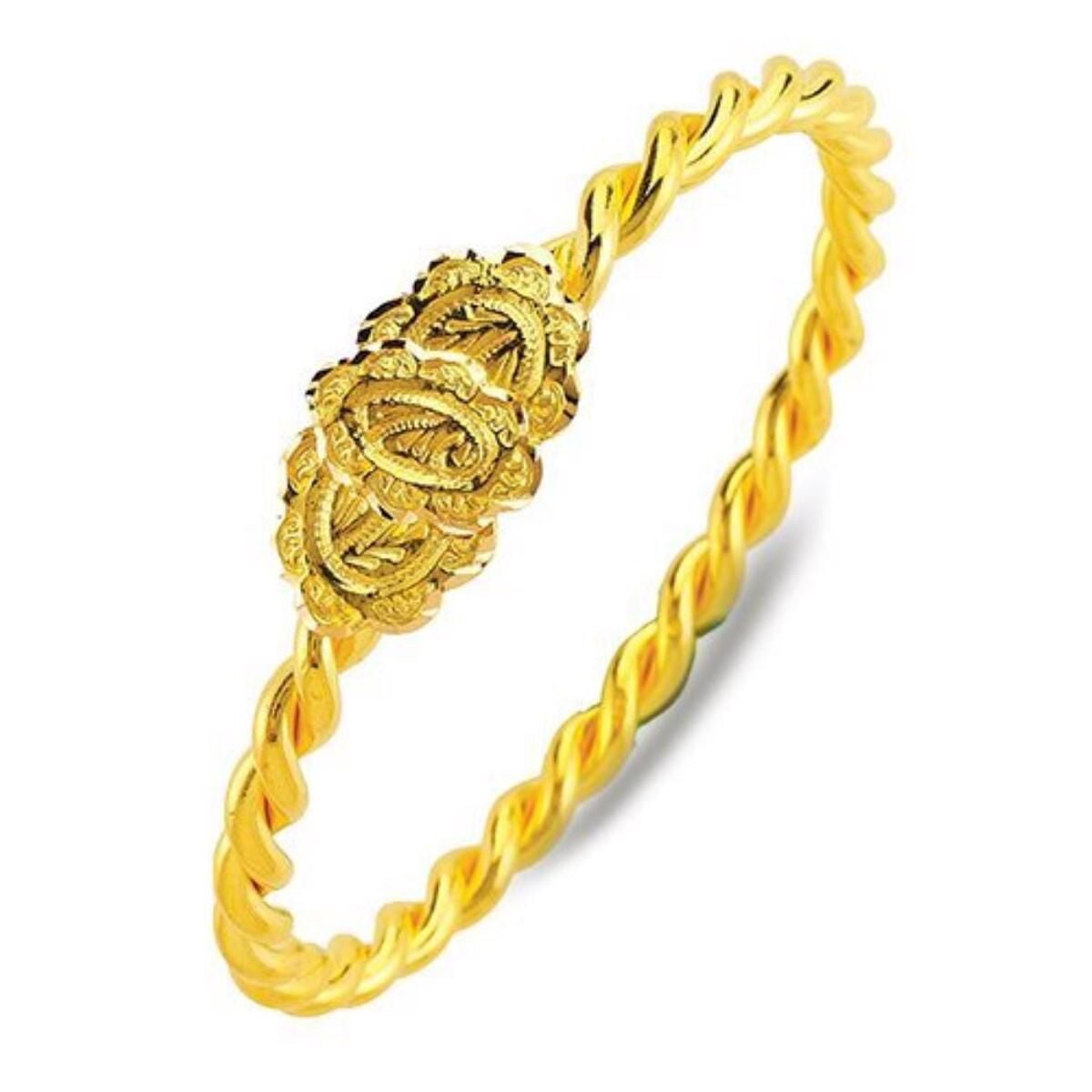 22K Yellow Gold Erzurum Twisted Bangle (31 g)