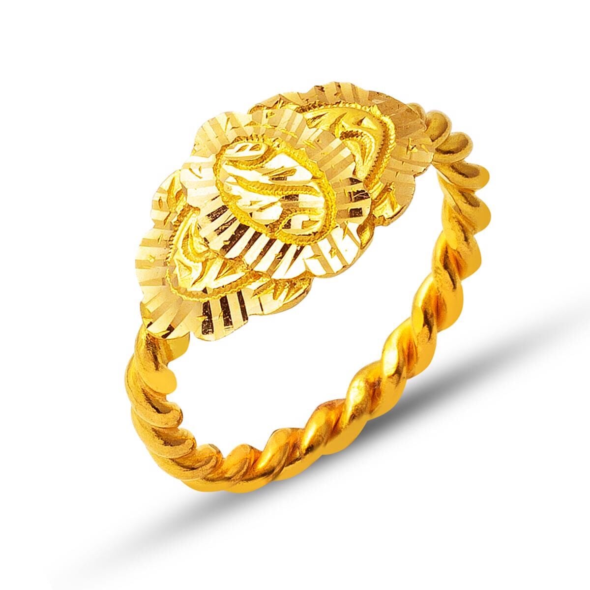 22K Yellow Gold Erzurum Twisted Signet Ring