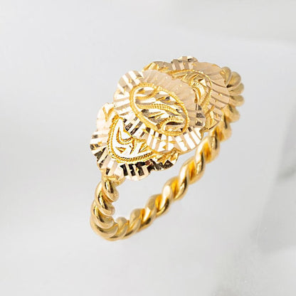 22K Yellow Gold Erzurum Twisted Signet Ring