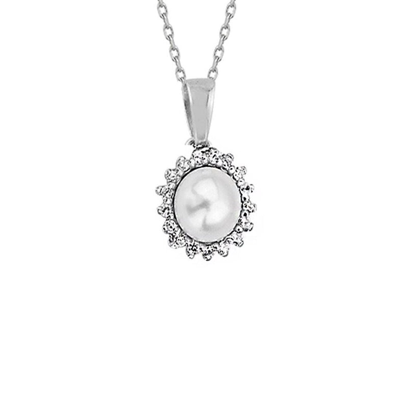 14K White Gold Este Pearl Necklace