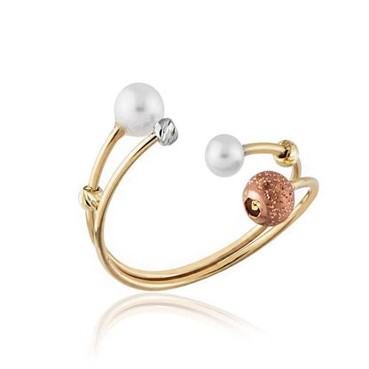 14K Yellow Gold Estetica Pearl Ring