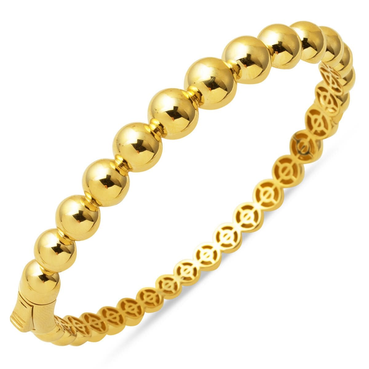 14K Yellow Gold Eterna Hinged Cuff Bangle