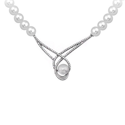 14K White Gold Etna Pearl Bridal Set
