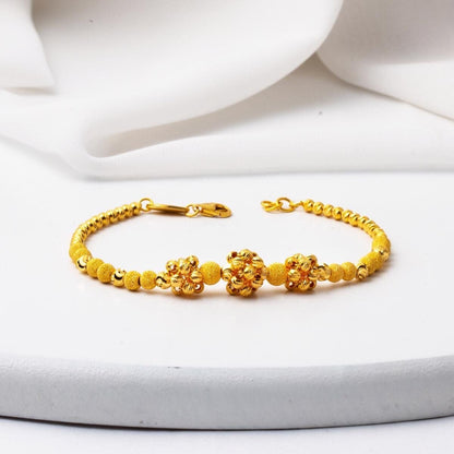 22K Yellow Gold Designer Inspired Ball Adorned Bracelet