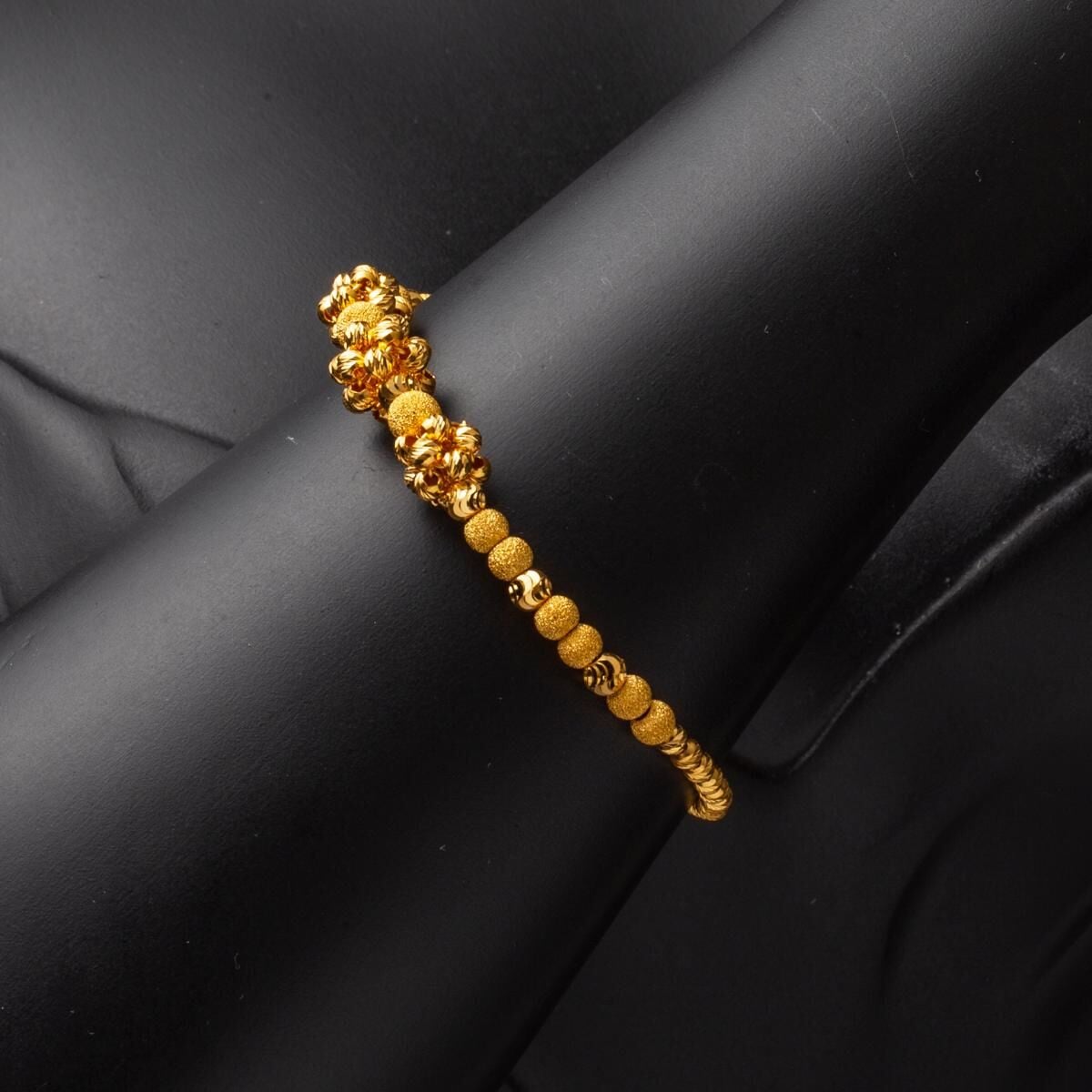 22K Yellow Gold Designer Inspired Ball Adorned Bracelet